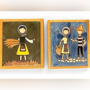 VTG mid-century modern ceramic art tiles By, Helen Michaelides.